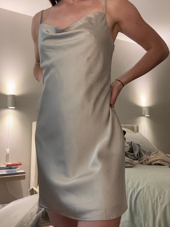 Simons Dresses & Skirts - Simons Twik Satin Slip Dress in Champagne